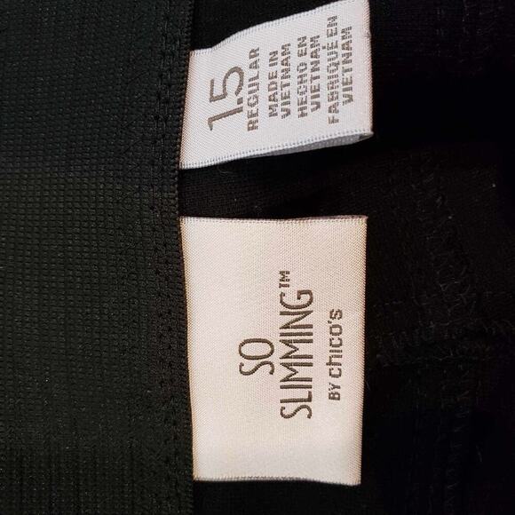 Chicos Womens Pants So Slimming Stretch Knit Rayon Size 1.5 US 10 Black - Picture 5 of 8